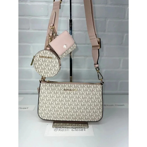 Michael Kors tech attach crossbody with adjustable strap powder blush mlt - Picture 1 of 8